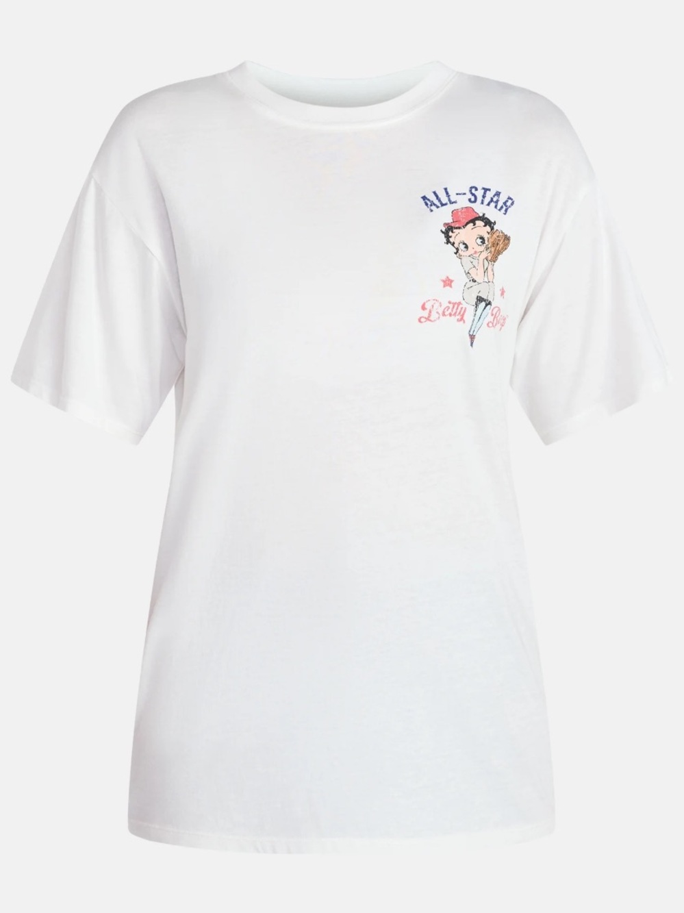 Betty Boop Women's Americana Front Back Graphic Tee with Short Sleeves